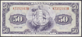 Die deutschen Banknoten ab 1871 nach Rosenberg
Westliche Besatzungszonen und BRD, ab 1948
50 Deutsche Mark 1948. Mit B Stempel für Westberlin. III. ...