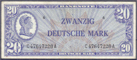 Die deutschen Banknoten ab 1871 nach Rosenberg
Westliche Besatzungszonen und BRD, ab 1948
20 Deutsche Mark (Liberty) o.D. (1948). Serie C/A. Platte ...