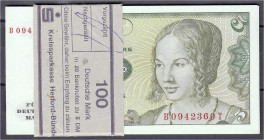 Die deutschen Banknoten ab 1871 nach Rosenberg
Westliche Besatzungszonen und BRD, ab 1948
20 X 5 Deutsche Mark 2.1.1980. Serie B/T, alle fortlaufend...