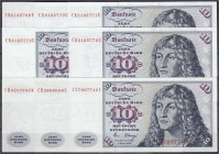 Die deutschen Banknoten ab 1871 nach Rosenberg
Westliche Besatzungszonen und BRD, ab 1948
8 X 10 Deutsche Mark 2.1.1980. Alle mit C-Vermerk. Serien ...