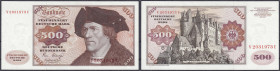 Die deutschen Banknoten ab 1871 nach Rosenberg
Westliche Besatzungszonen und BRD, ab 1948
500 Deutsche Mark 2.1.1980. Serie V/U. I, selten. Rosenber...