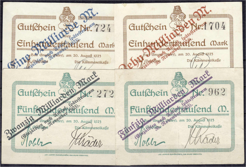 Deutsches Notgeld und KGL
Bad Grund (Niedersachsen)
Stadt, Überdruckscheine zu...