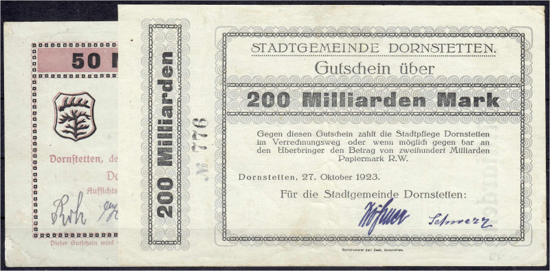 Deutsches Notgeld und KGL
Dornstetten (Württ.)
Darlehnskassen-Verein 50 Mrd. u...