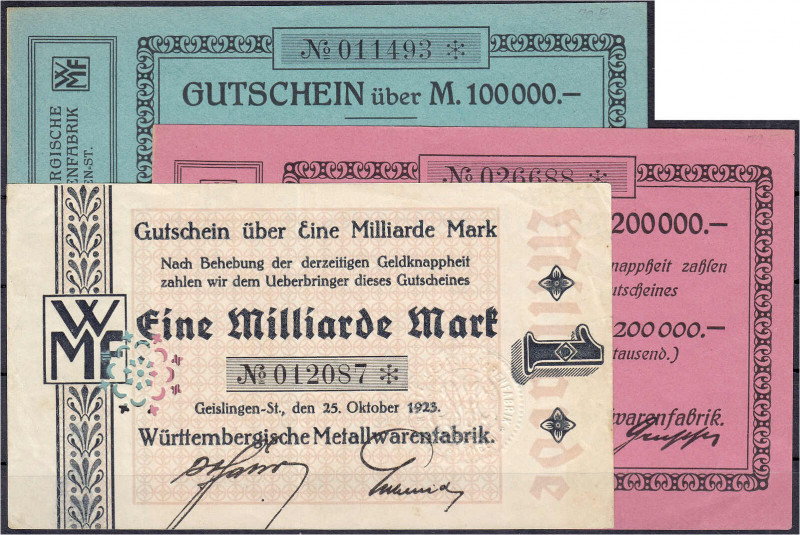 Deutsches Notgeld und KGL
Geislingen (Württemberg)
WMF Württembergische Metall...