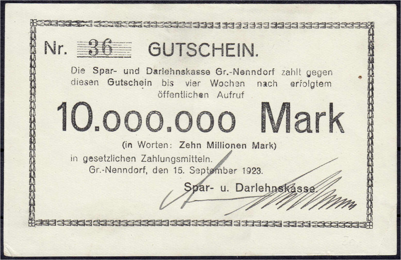 Deutsches Notgeld und KGL
Gross-Nenndorf (Hannover)
Spar- und Darlehenskasse, ...