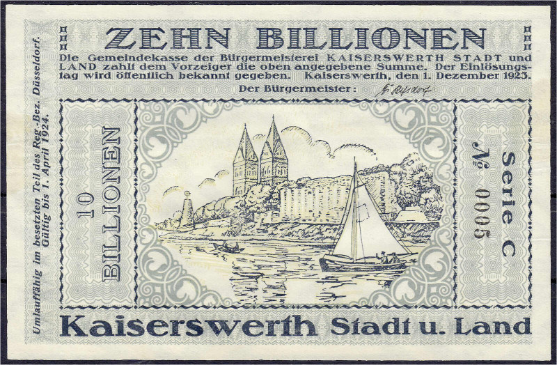 Deutsches Notgeld und KGL
Kaiserswerth (heute zu Düsseldorf gehörig)
10 Billio...