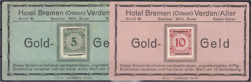 Deutsches Notgeld und KGL
Verden (Niedersachsen)
Hotel Bremen, Wilhelm Bruer. ...