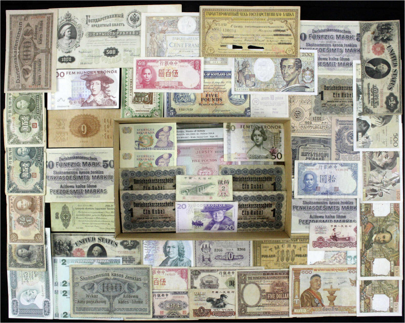 Lots
Allgemein
Bunte Sammlung von ca. 300 Banknoten aus aller Welt, lose im Ka...