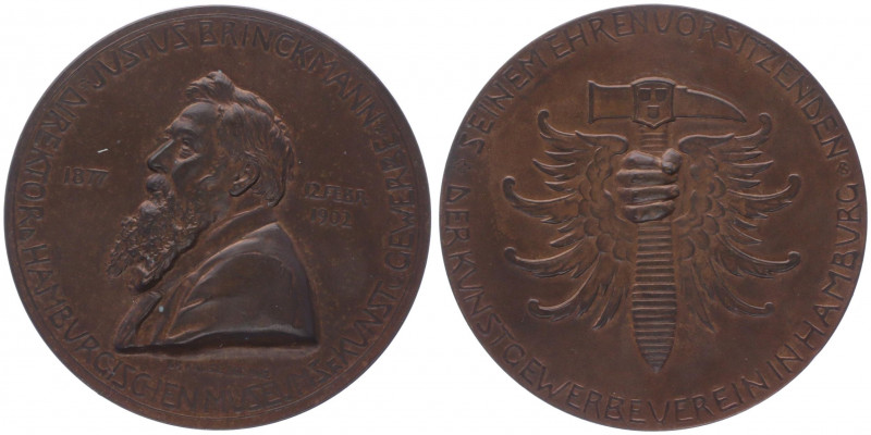 Kupfermedaille, 1902
Deutschland, Kaiserreich nach 1871. auf Justus Brinckmann 1...