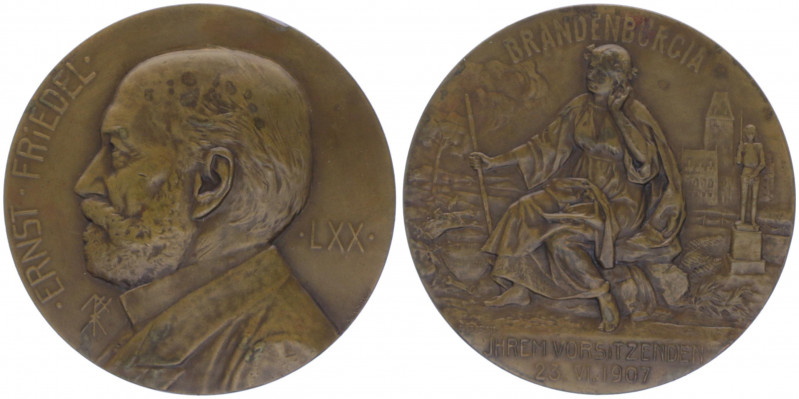 Bronzemedaille, 1907
Deutschland, Kaiserreich nach 1871. auf Ernst Friedel (1837...