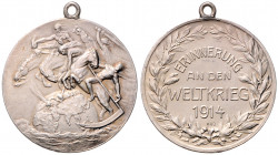 Silbermedaille, 1914
Deutschland, Kaiserreich nach 1871. an Öse, Erinnerung an den Weltkrieg.. 12,37g
vz
