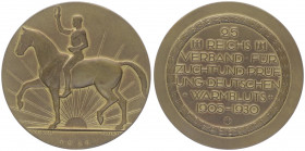 Bronzemedaille, 1930
Deutschland, Weimarer Republik 1919 - 1933. 25 Jahre Reichsverband für Zucht und Prüfung deutscher Warmblüter.. 59,30g
stgl