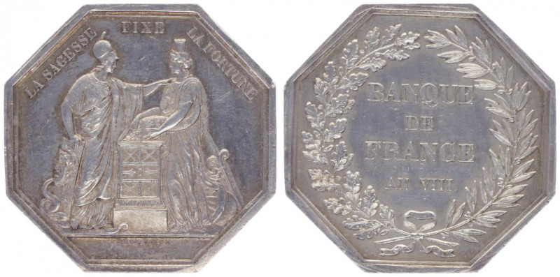 Ag - Jeton, 1800
Frankreich. octogonal, Bank von Frankreich Jahr VIII., Dm 36 mm...