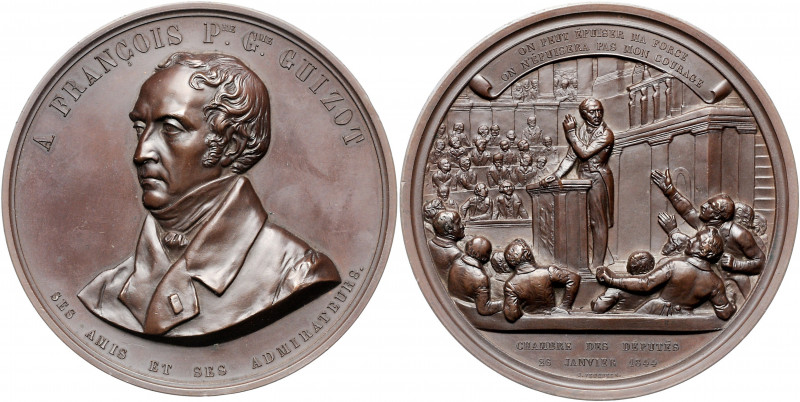 Louis Philippe I. 1830 - 1848
Frankreich. Bronzemedaille, 1844. auf Francois Pie...