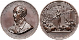 Louis Philippe I. 1830 - 1848
Frankreich. Bronzemedaille, 1844. auf Francois Pierre Guillaume Guizot 1787-1874, Minister und Historiker (Gründer des C...