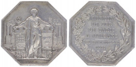 Ag - Jeton, 1858
Frankreich. octogonal, auf die Eisenbahn von Paris nach Orleans, Dm 36,5 mm.. 24,65g
vz