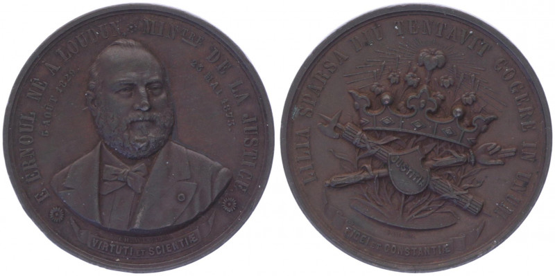 Kupfermedaille, 1873
Frankreich. auf E. Ernoul, Rechtsanwalt 1829 - 1873.. 50,65...
