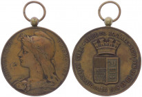 Kupfermedaille, 1894
Frankreich. an Tragöse, auf das int. Stadtfest in Ruboix.. 62,72g
ss