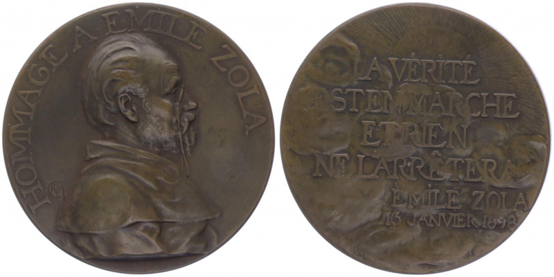 Bronzemedaille, 1898
Frankreich. auf Emile Zola.. 91,12g
vz