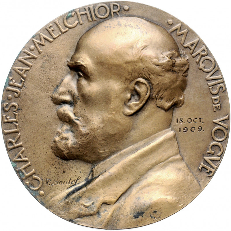 Bronzemedaille, 1909
Frankreich. einseitig, auf Charles Jean Melchior Marquis de...