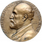 Bronzemedaille, 1909
Frankreich. einseitig, auf Charles Jean Melchior Marquis de Vogue, von VP. Lautel.. ss/vz