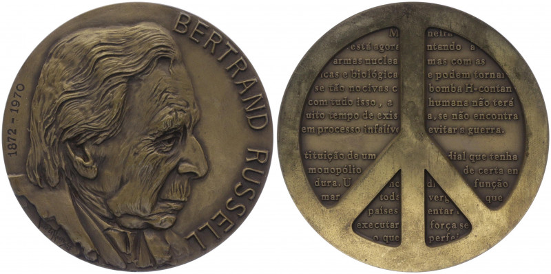 Bronzemedaille, o. Jahr
Frankreich. auf Bertram Russel 1872 - 1970.. 212,80g
stg...