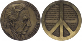 Bronzemedaille, o. Jahr
Frankreich. auf Bertram Russel 1872 - 1970.. 212,80g
stgl