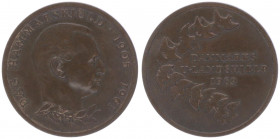 Bronzemedaille, 1961
Schweden. auf Dag Hammarskjold (1905 - 1961), UNO Generalsekretär.. 29,71g
vz