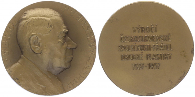 Bronzemedaille, 1957
Tschechoslowakei. auf F.V. Broz.. 66,21g
vz/stgl