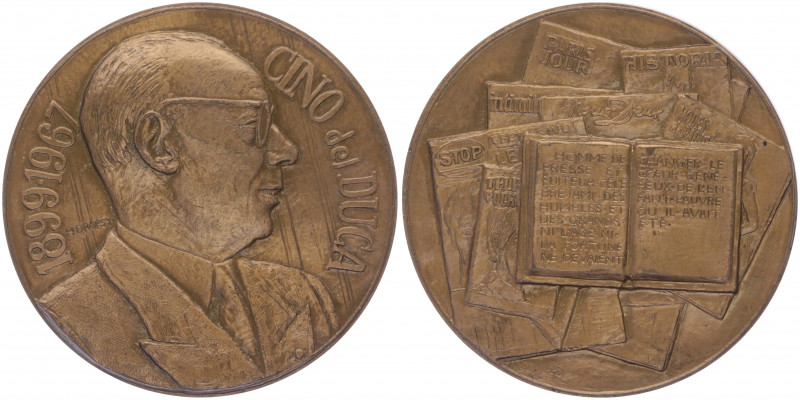 Bronzemedaille, 1967
auf Cino del DUCA, Philantrop (1899 - 1967). Wien
292,78g
v...