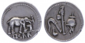 Julius Caesar gest. 44 v. Chr.
Römische Münzen. Denarfälschung. 3,74g
C 49
ss/vz