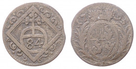 Georg Karl von Fechenbach 1795 - 1802
Deutschland nach Regionen/Städten und Jahreszahlen geordnet, Würzburg Bistum. 1/84 Taler, 1795. 0,60g
Schön 198
...