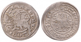 Alexander 1492 - 1506
Litauen. 1/2 Groschen, o. Jahr. 1,14g
S&J. 5504
ss