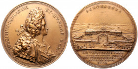 Leopold I. 1657 - 1705
Bronzemadaille, 1700/1914. is a Official restrike of HMA Vienna, Portrait Joseph I. // auf den Bau des Schlosses Schönbrunn, Na...