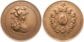 Leopold I. 1657 - 1705
Bronzemadaille, 1690/1914. is a Official restrike of HMA Vienna, auf die Krönung in Augsburg, Kaiser Josef I. sowie auf die deu...