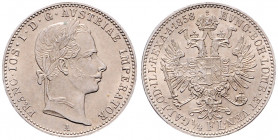 Franz Joseph I. 1848 - 1916
1/4 Gulden, 1858 A. Wien
5,40g
Fr. 1518
stgl