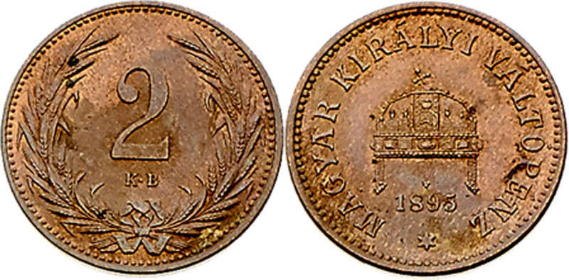 Franz Joseph I. 1848 - 1916
2 Filler, 1895 KB. Kremnitz
3,32g
Fr. 2149
unregelmä...