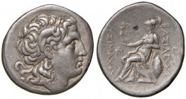 TRACIA Lisimaco (323-281) Tetradracma - Busto a d. - R/ Atena seduta a s. - S.Co. 1103 e segg. AG (g 17,05) Mancanza al R/
MB