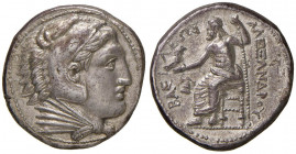 MACEDONIA Alessandro III (336-323) Tetradracma (Amfipoli) busto a d. - R/ Giove seduto a s. - Price 113 AG (g 16,90) Graffi al R/
SPL/BB