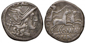 Maiania - C. Maianius - Denario (153 a.C.) Testa di Roma a d. - R/ La Vittoria su biga a d. - B. 1; Cr. 203/1a AG (g 3,93) Piccole screpolature al D/...