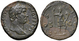 Adriano (117-138) Asse - Testa nuda a d. - R/ Roma elmata a d. - RIC 716 AE (g 10,45) Screpolature
BB
