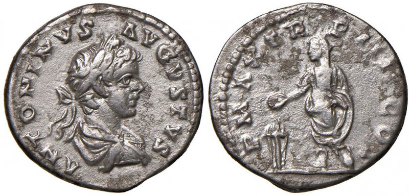 Caracalla (211-217) Denario (Laodicea) Testa laureata a d. - R/ L’imperatore sta...