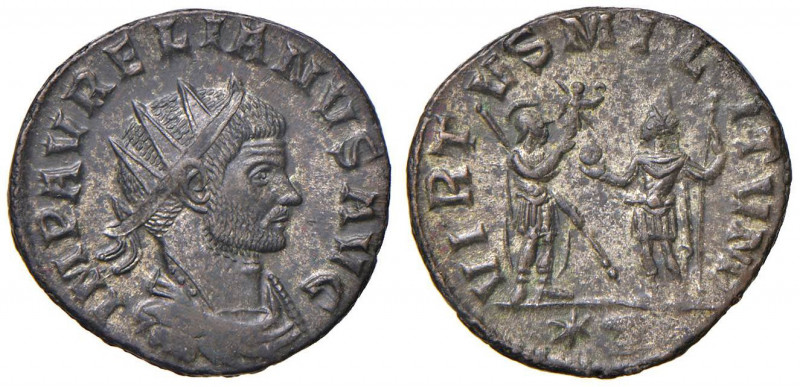 Aureliano (270-275) Antoniniano (Siscia) Testa radiata a d. - R/ L’imperatore e ...