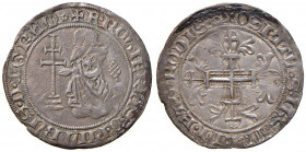 RODI Roger de Pins (1355-1365) Gigliato - Il Gran Maestro genuflesso a s. - R/ Croce fogliata - Sch. Tav. IX, 20 AG (g 3,79) Poroso
BB+