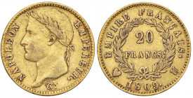 Napoleone (1804-1814) Torino - 20 Franchi 1809 - Gig. 14 AU (g 6,42) RRR Modesti depositi
qBB
