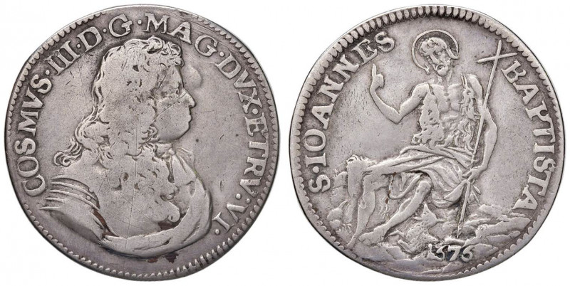 FIRENZE Cosimo III (1670-1723) Testone 1676 - MIR 322/2 AG (g 8,51) Leggera ondu...