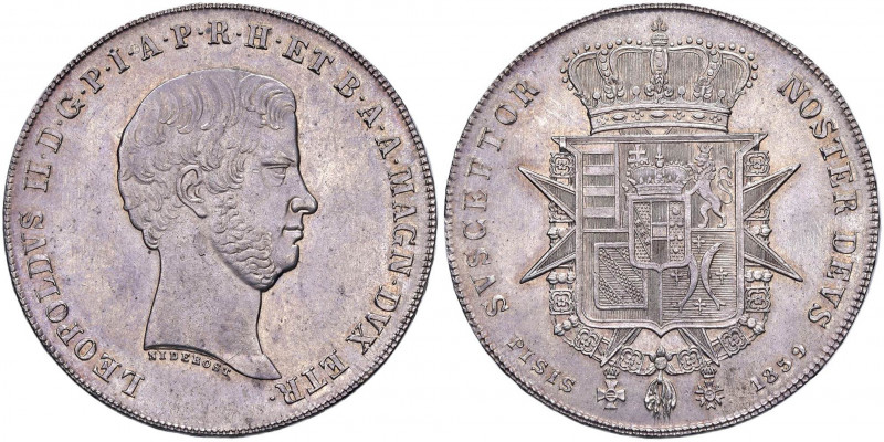 FIRENZE Leopoldo II (1824-1859) Francescone 1859 - MIR 449/5 AG (g 27,43) Minimi...