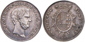 FIRENZE Leopoldo II (1824-1859) Mezzo paolo 1857 - MIR 459/3 AG (g 1,40) Bella patina
qFDC