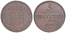 FIRENZE Leopoldo II (1824-1859) 5 Quattrini 1826 - MIR 463/1 MI (g 4,19) RR
qFDC