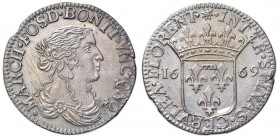 FOSDINOVO Maria Maddalena Centurioni Malaspina (1667-1669) Luigino 1669 - MIR 51 AG (g 2,29) RRRR Diversi graffietti, piccola screpolatura al bordo
S...